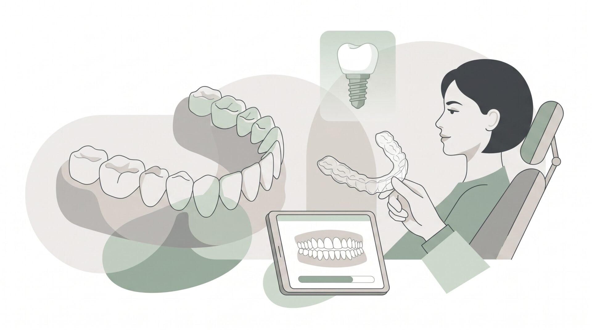 A calm general dentistry consultation in a contemporary Australian dental clinic, with a dentist speaking with an adult patient seated comfortably in the dental chair; soft natural lighting, neutral background, realistic teeth and no treatment result shown.